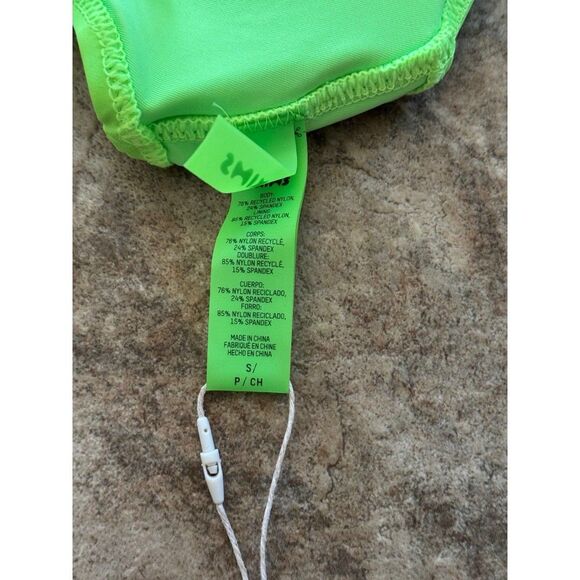 Skims Signature Swim Micro Scoop Bikini Top Neon Green Size Small - Picture 11 of 12